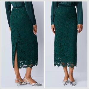 Ann Taylor Lace Column Midi Skirt
